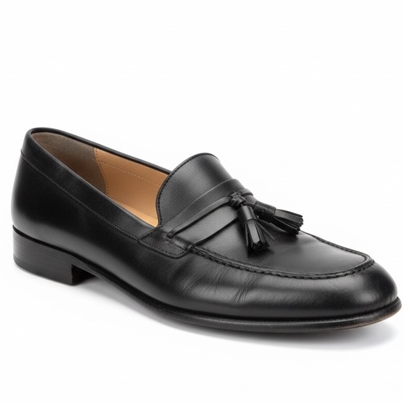 Bally Other - BALLY Vintage Classic Black Leather Tassel Loafers